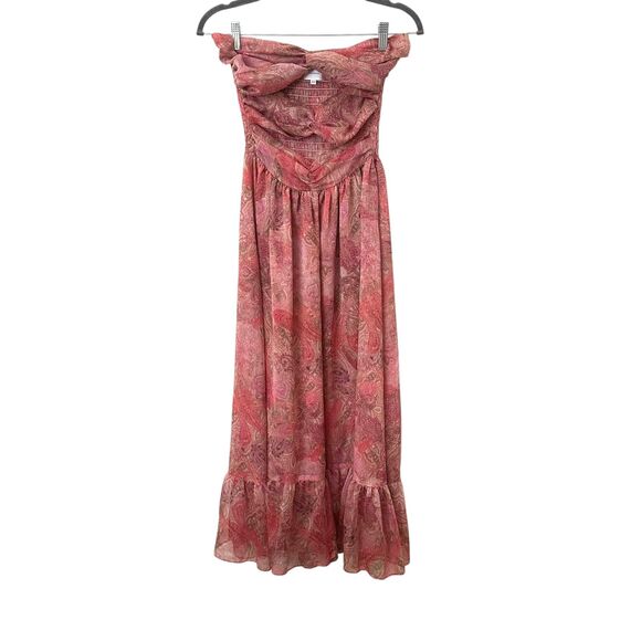 MISA LOS ANGELES Arianne Chiffon Sleeveless Midi Dress Pink XS - Picture 2 of 6